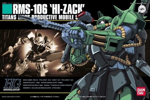 BANDAI HGUC 1/144 RMS-106 HI-ZACK Plastic Model Kit Mobile Suit Z