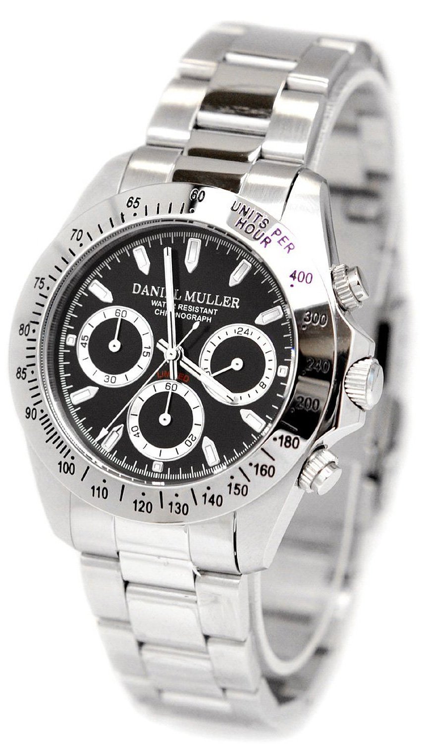 DANIEL MULLER Watch All Stainless Steel Chronograph Men's Watch DM