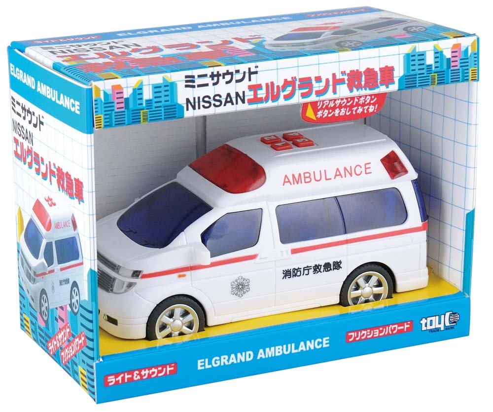 希少！激レア！当時物！JO-HAN FUNNY AMBULANCE toyco MiniSound Elgrand Ambulance Battery Powered Plastic Action