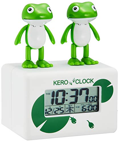 未使用品　目覚まし時計 ケロクロック2 ホワイト 8RDA46RH03 Rhythm Alarm Digital Clock Kero Clock 2 White Singing Frog