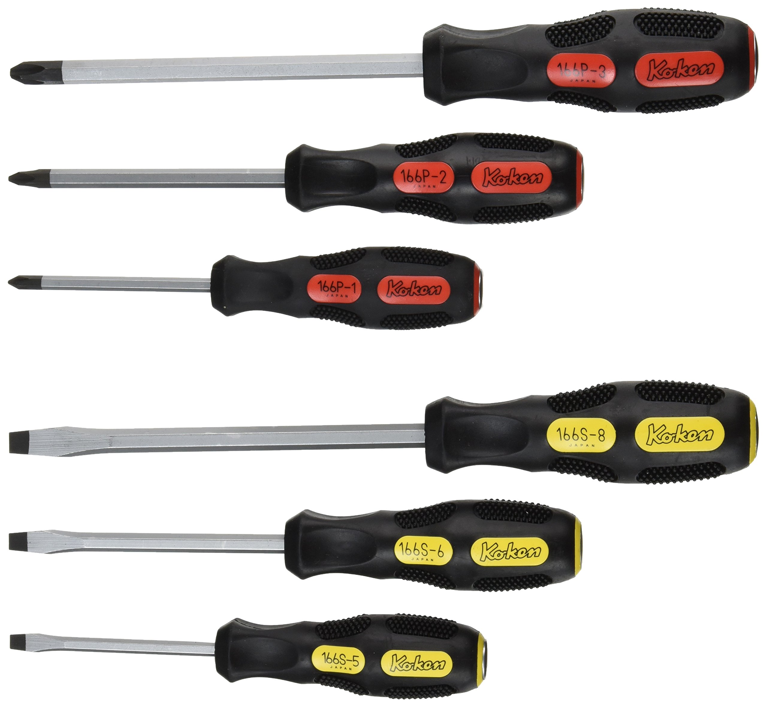 Koken penetration driver set 6 pairs 166PS/6 Magnetic Phillips