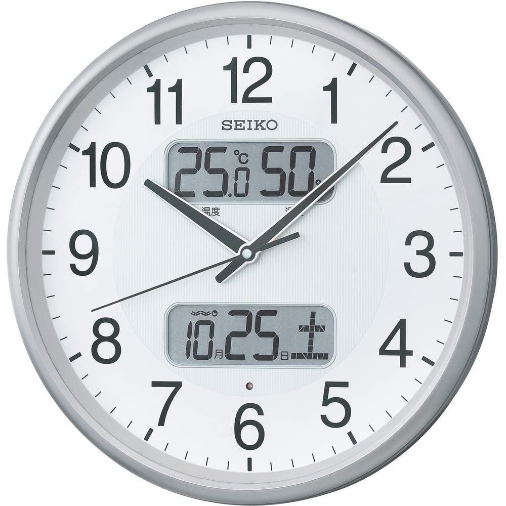 SEIKO Wall clock Radio Wave Analog Silver Metallic KX383S 35x5.2cm