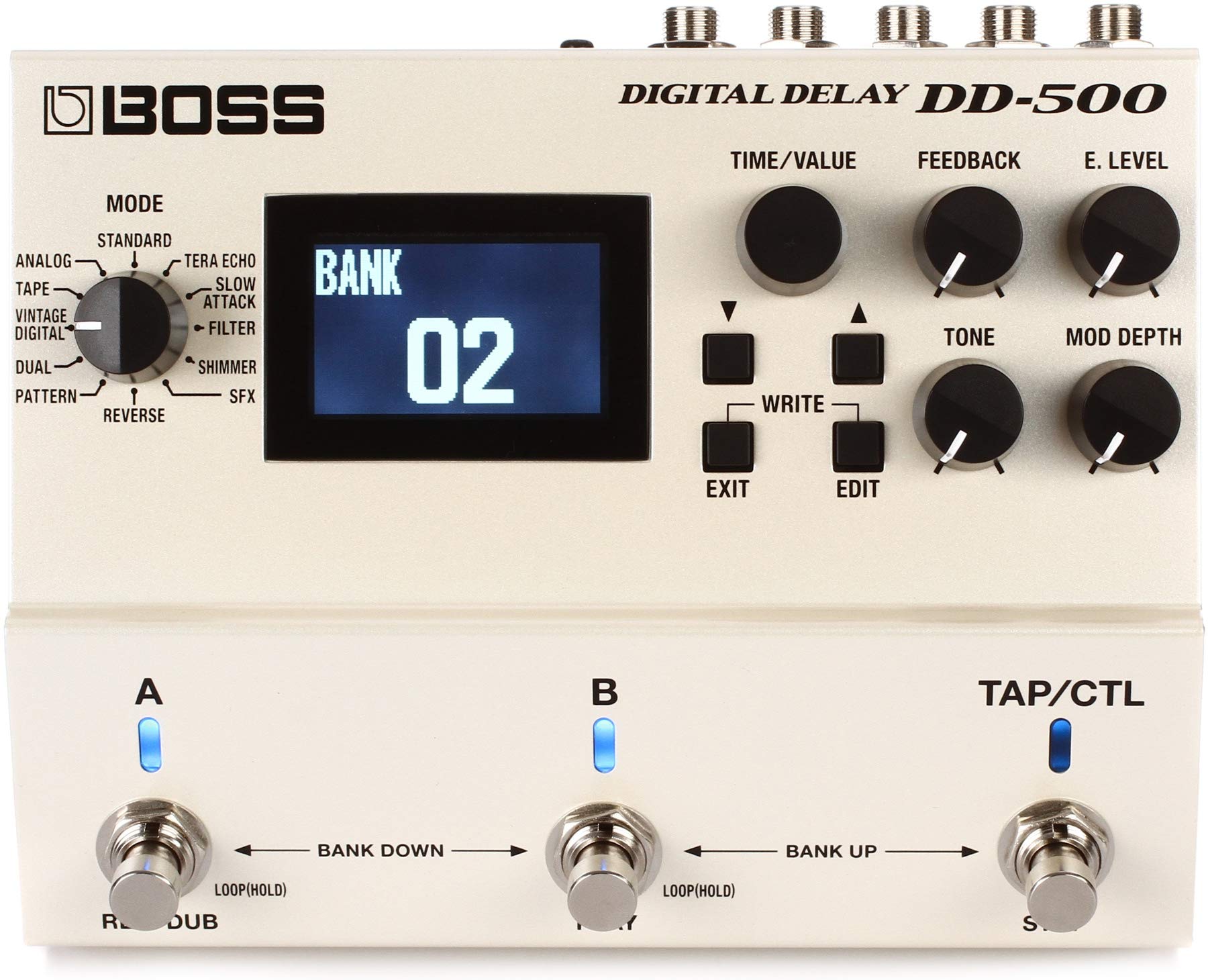 Boss DD500 Digital Delay Guitar Effect Pedal White 32bit 12 delay