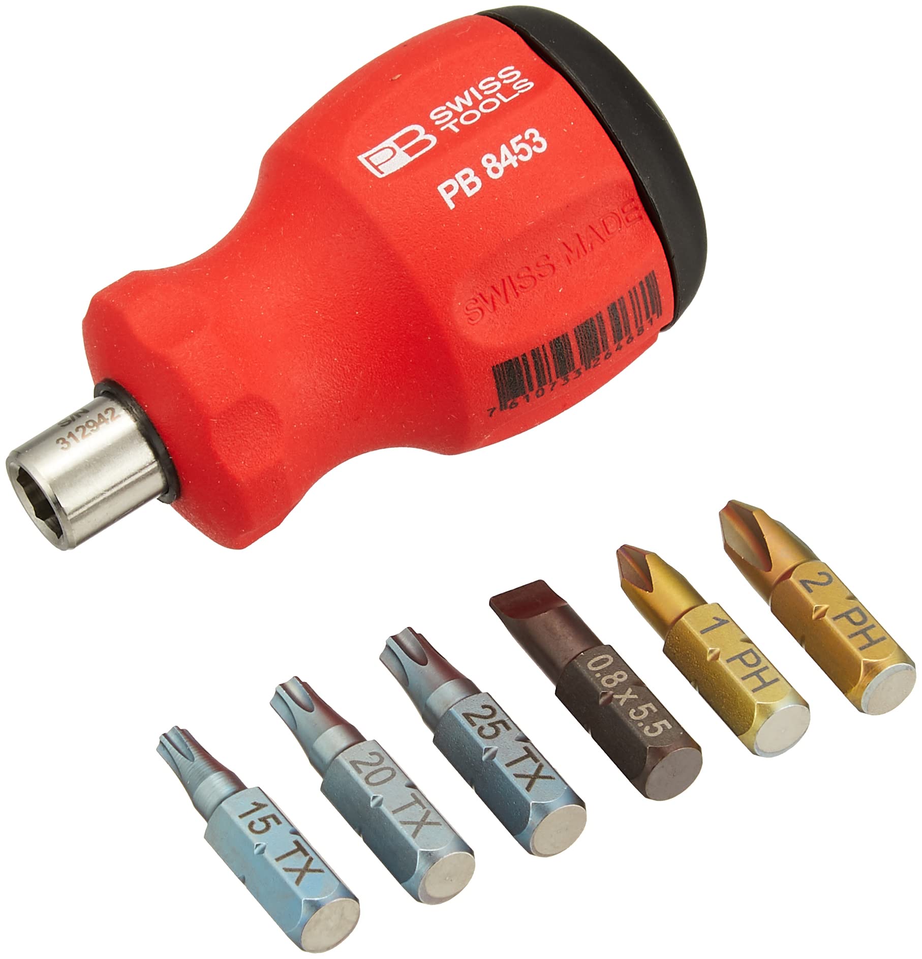 PB SWISS TOOLS 8453 0V01 Stubby Insider Magnetic Screwdriver C6 1