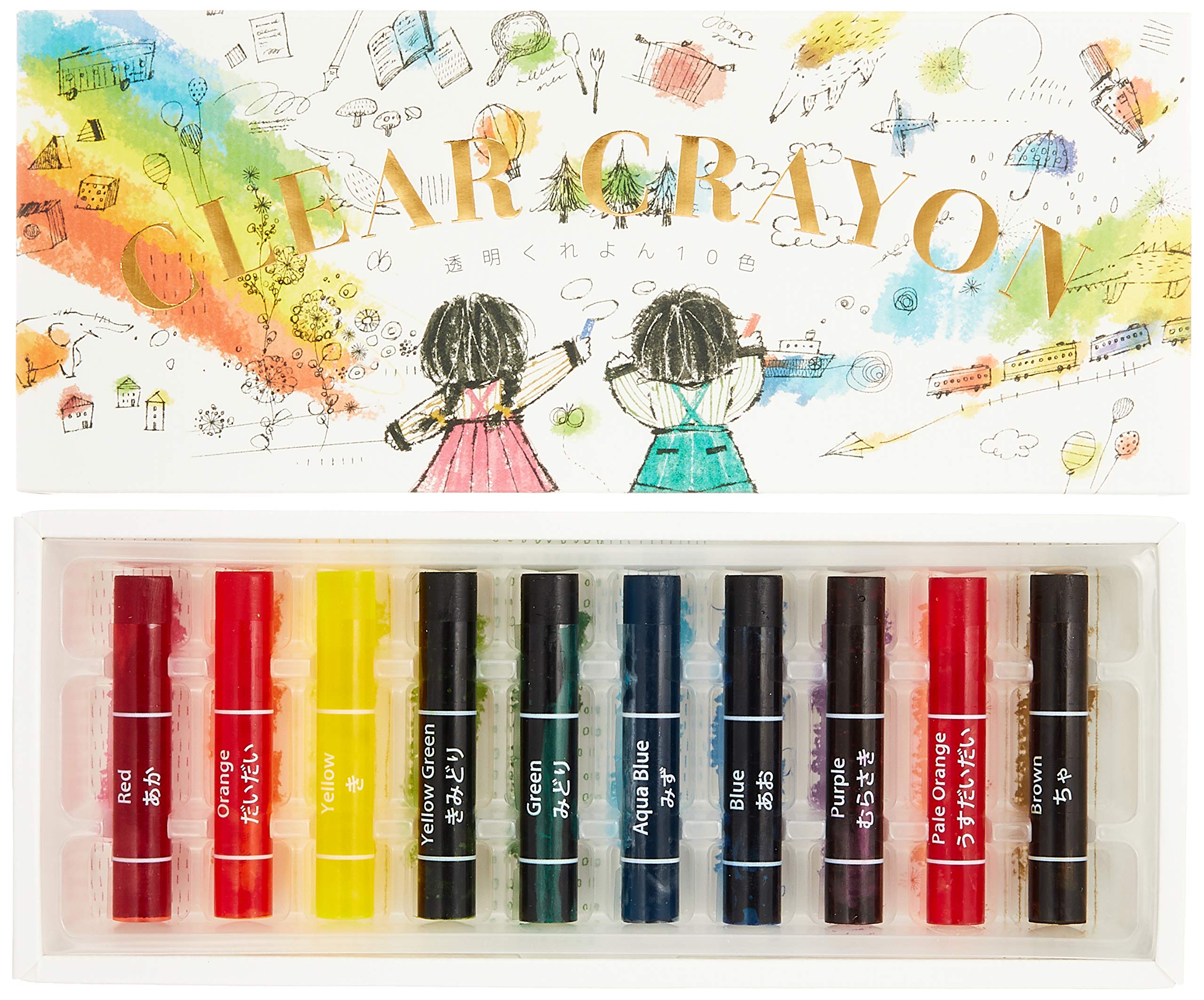 Kokuyo Clear Crayon 10 colors KE-AC27 oil gel crayon 11x65mm 3