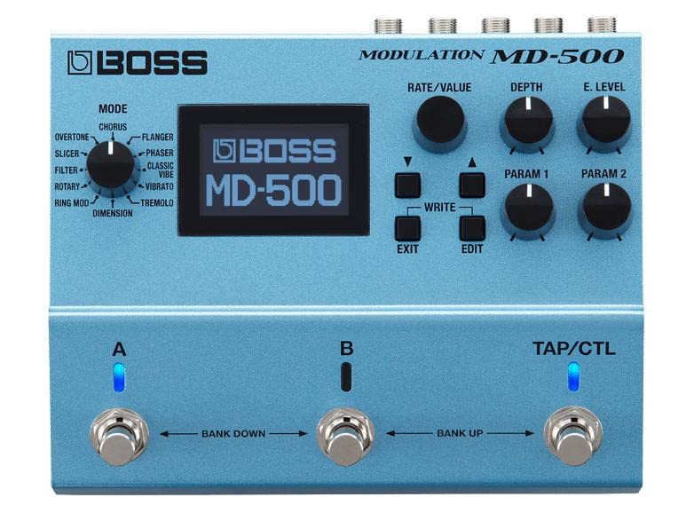 Boss MD-500 Modulation Guitar Pedal Multi Effector Blue Classic Style 9V NEW