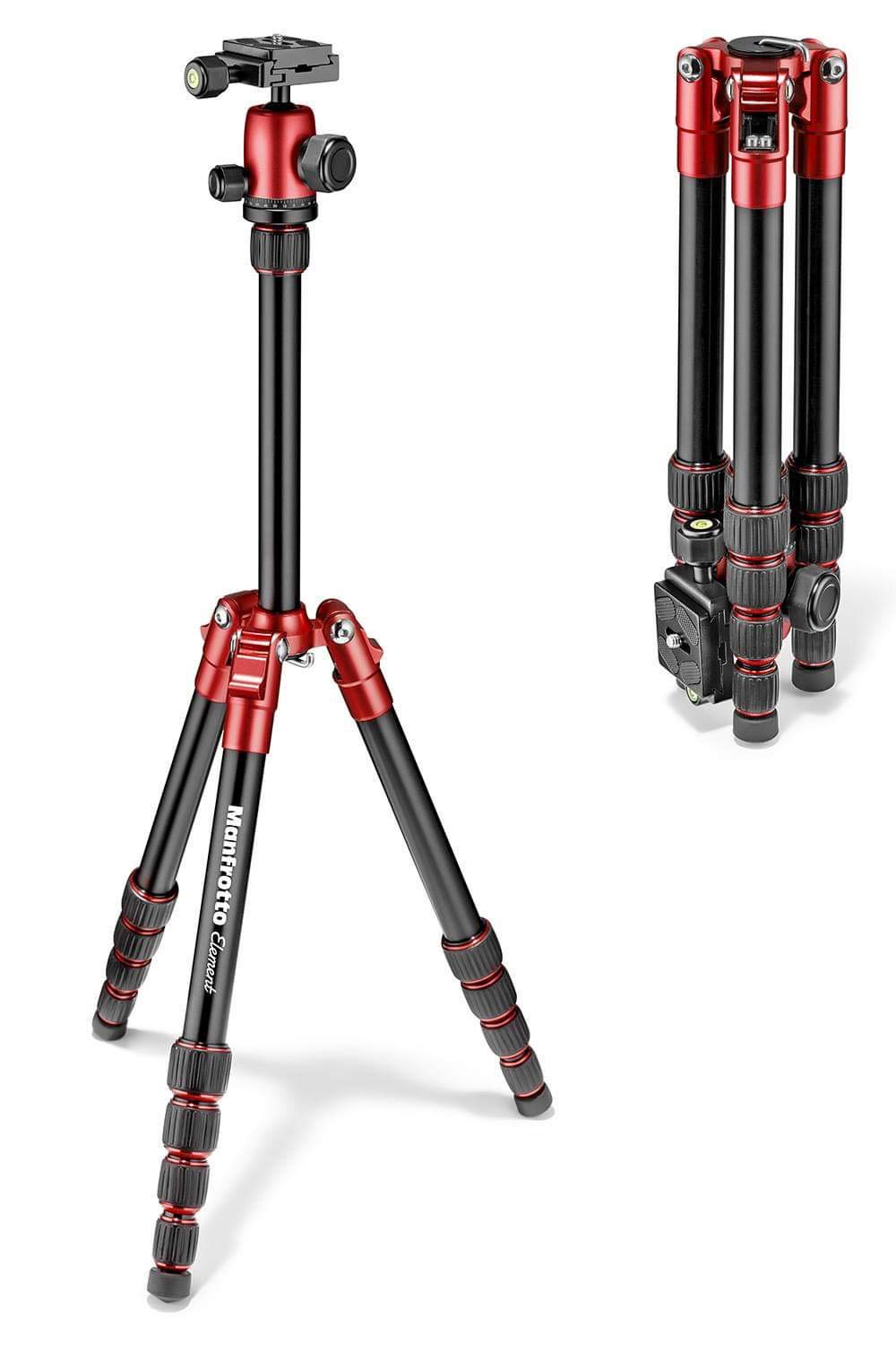 Manfrotto Travel Tripod Element MKELES5RD-BH Small Red Aluminum