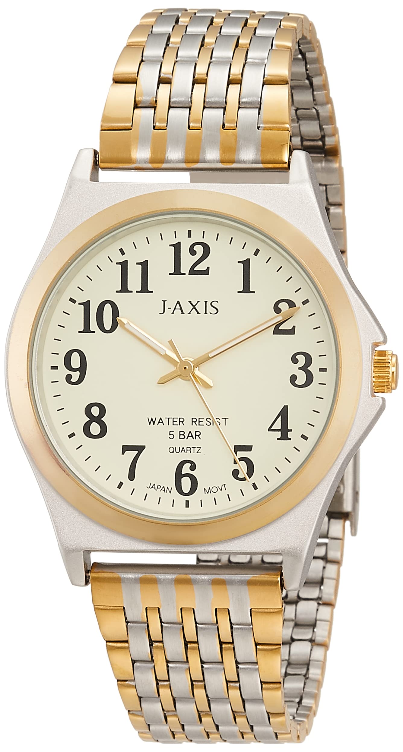 J-AXIS Watch NAG52-T Men's Gold Stainless Steel Band Alloy Steel