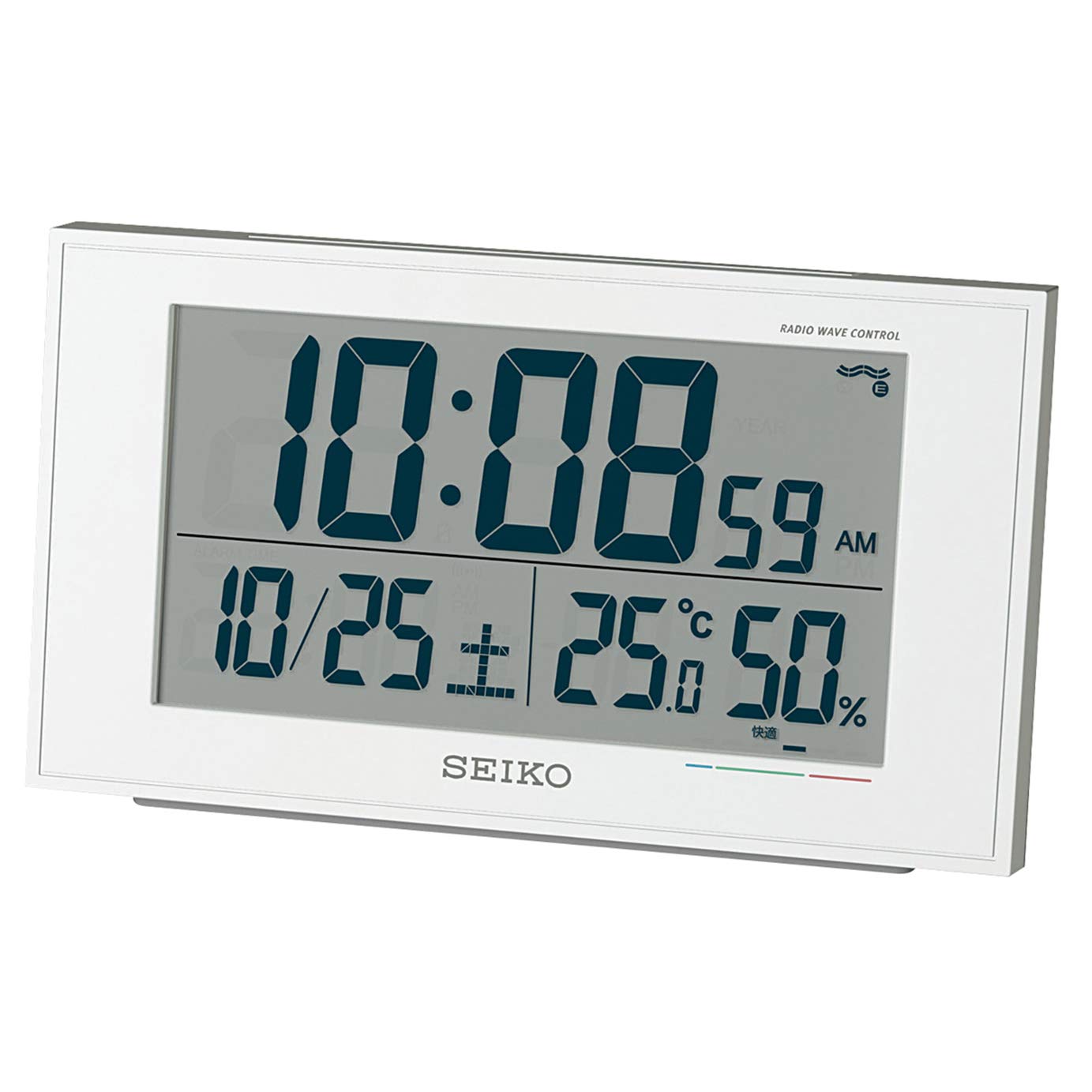 Seiko Alarm Clock with Thermometer Temperature BC402W White Pearl
