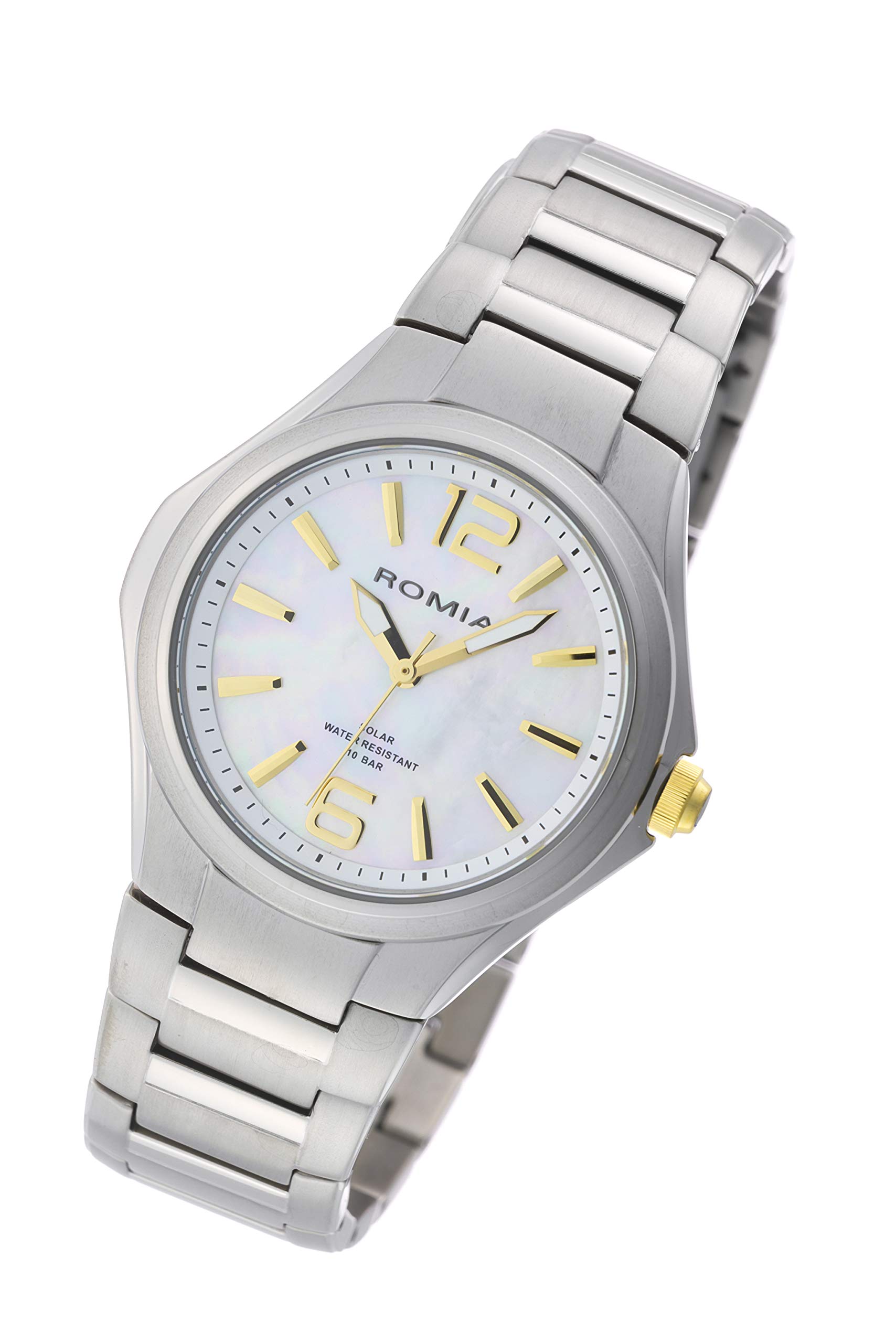 ⋆⸜ ✿ ⸝⋆romiさま専用⋆⸜ ✿ ⸝⋆ ROMIA Watch RM-827MA Men's Silver Titanium Band Case Solar Power