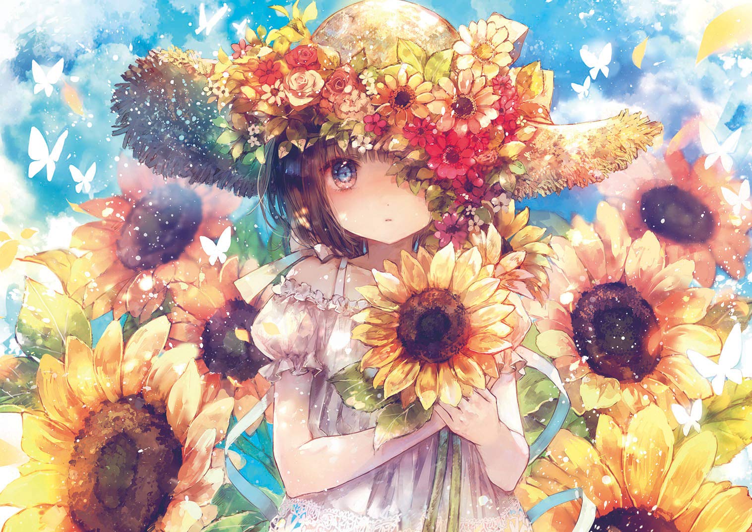 Epoch 108 pieces Jigsaw Puzzle Onineko Sunflower Story 18.2x25.7cm