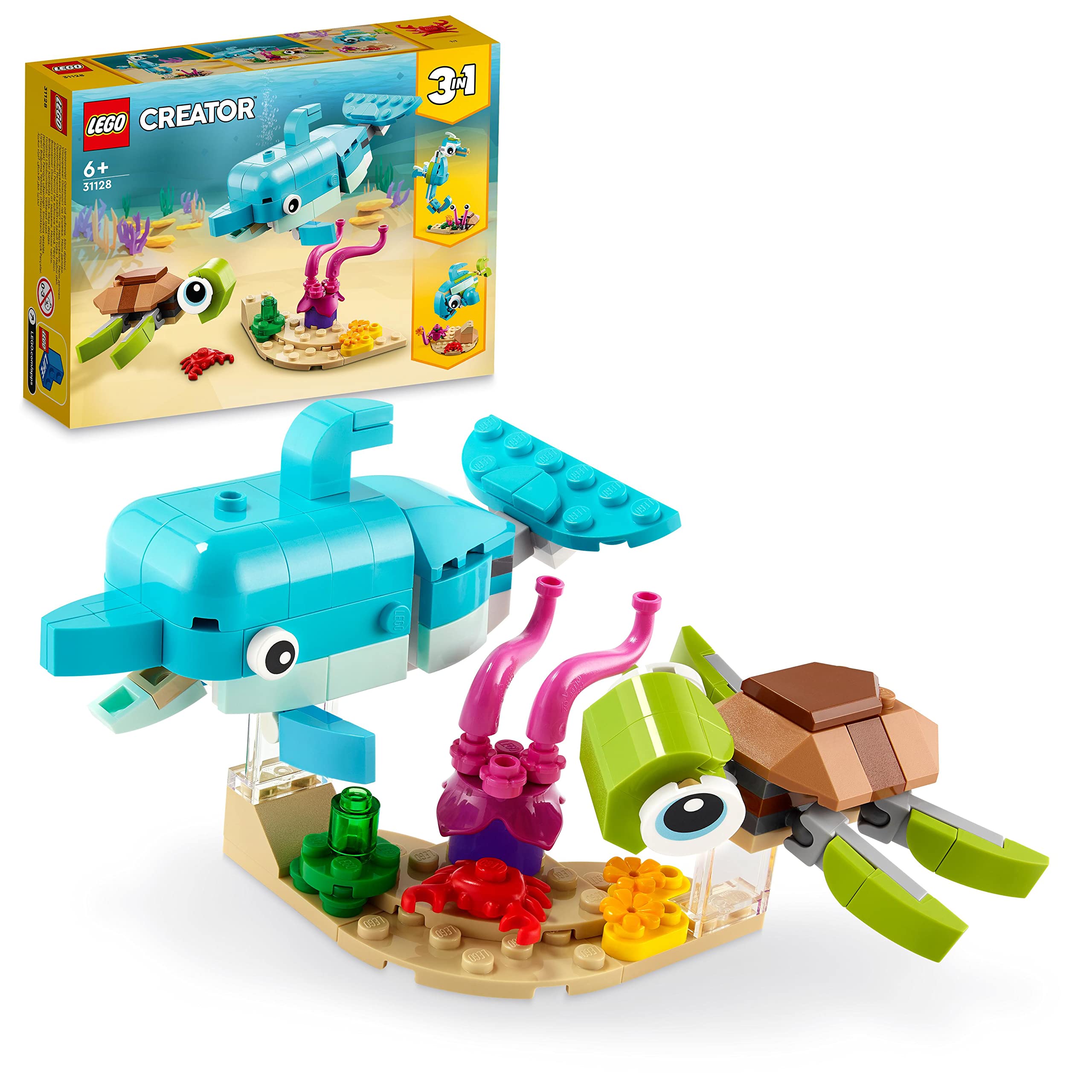 LEGO Creator Dolphin & Turtle 31128 Building Blocks Toy Animal 137