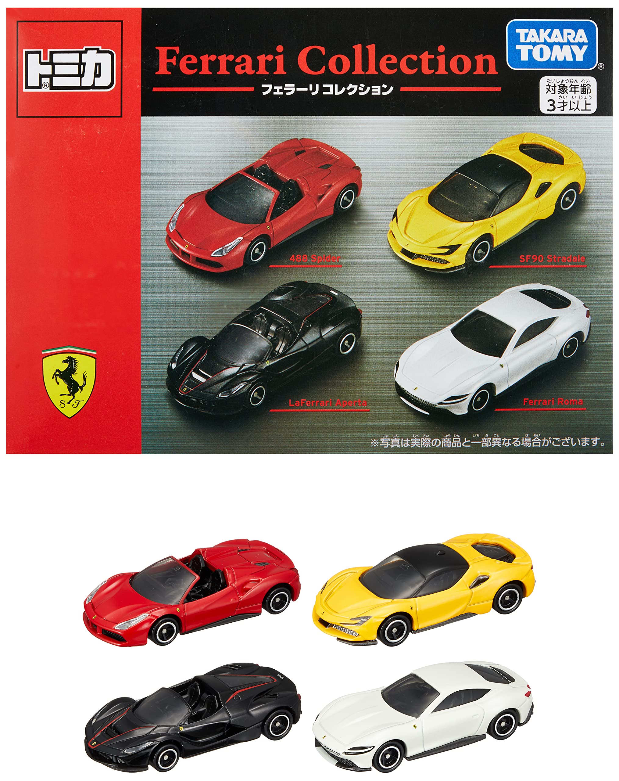 TAKARATOMY Tomica Ferrari Collection Pack in 4 cars Diecast