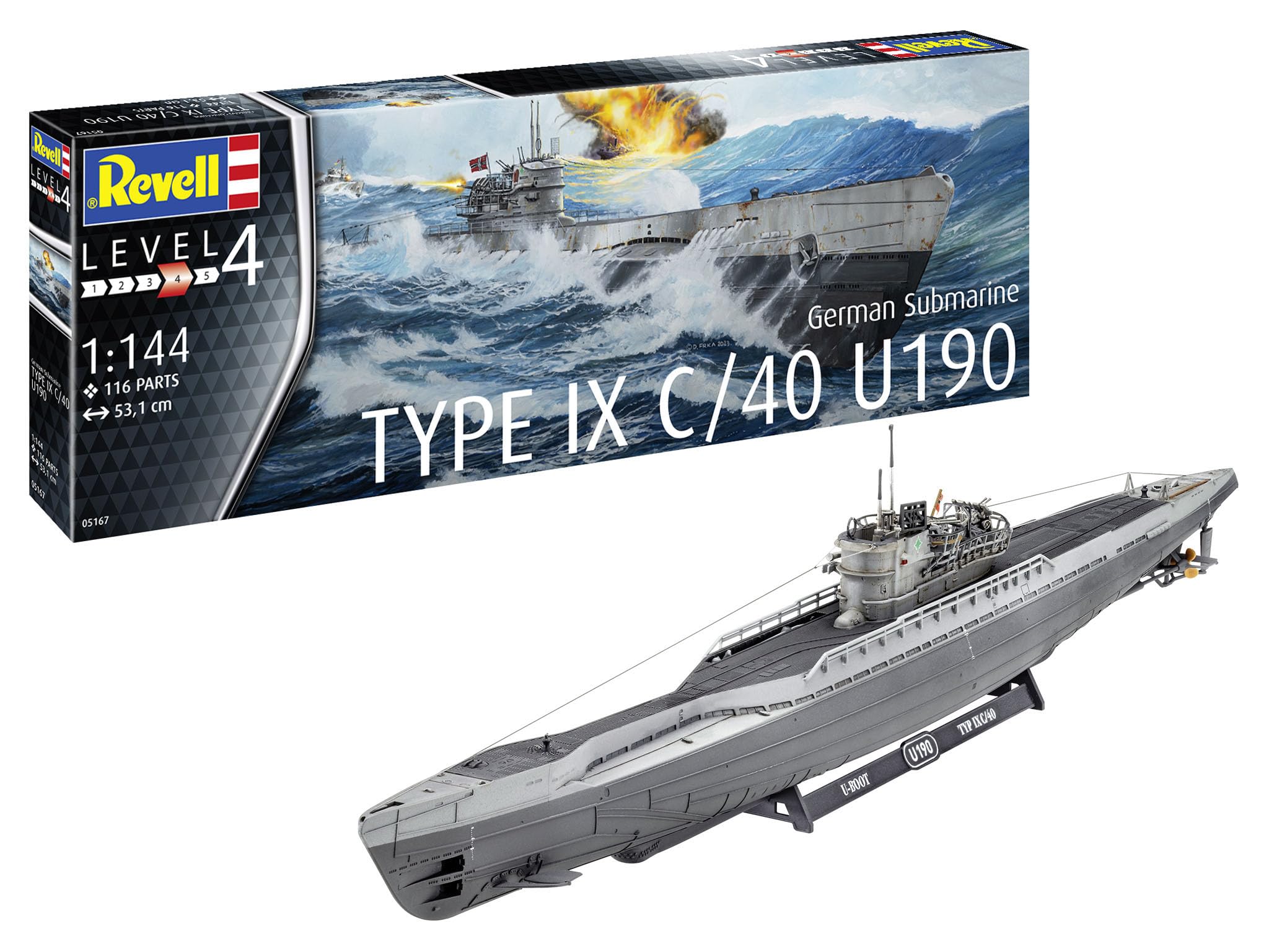 Revell 1/144 scale German Submarine Type IX C/40 Plastic Model Kit