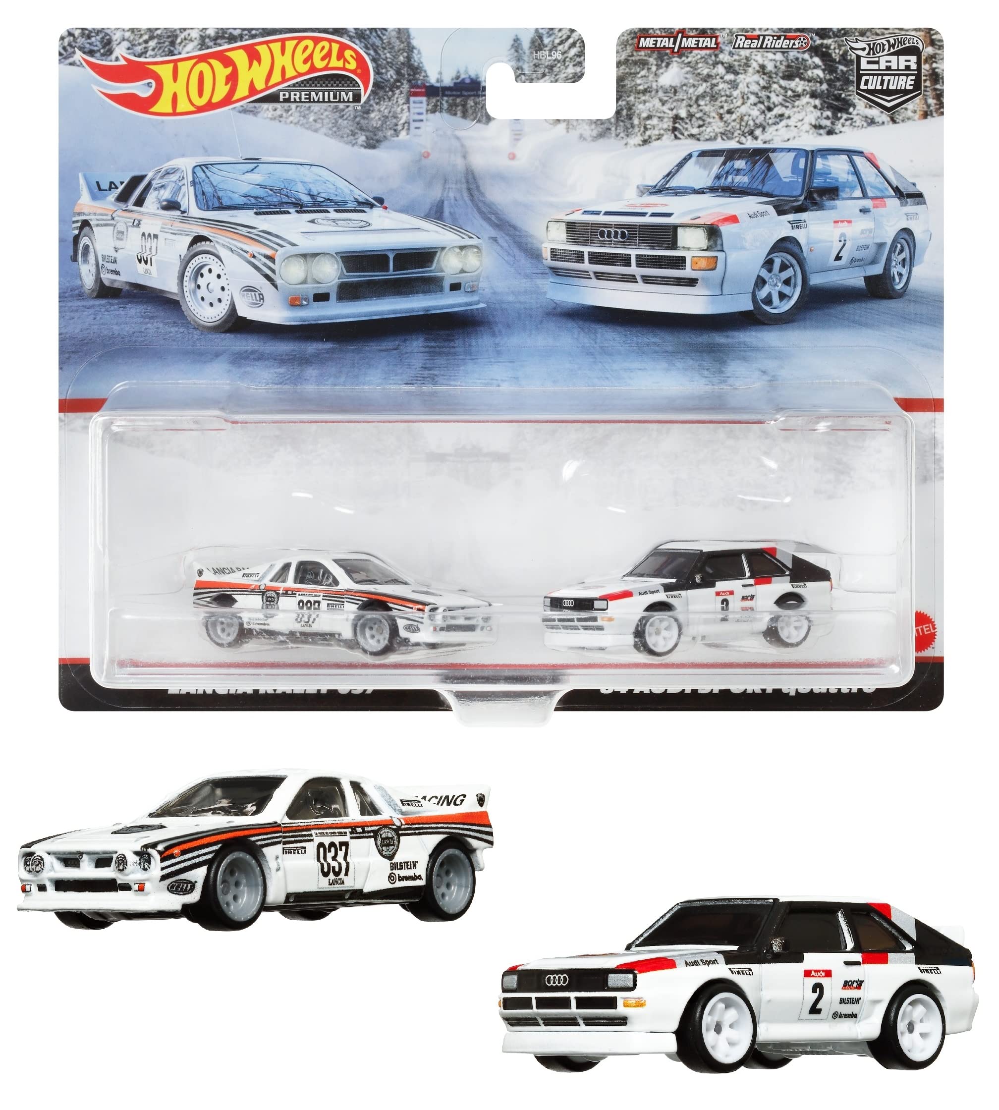 Hot Wheels Premium 2 mini car Pack Lancia Rally 037 '84 Audi