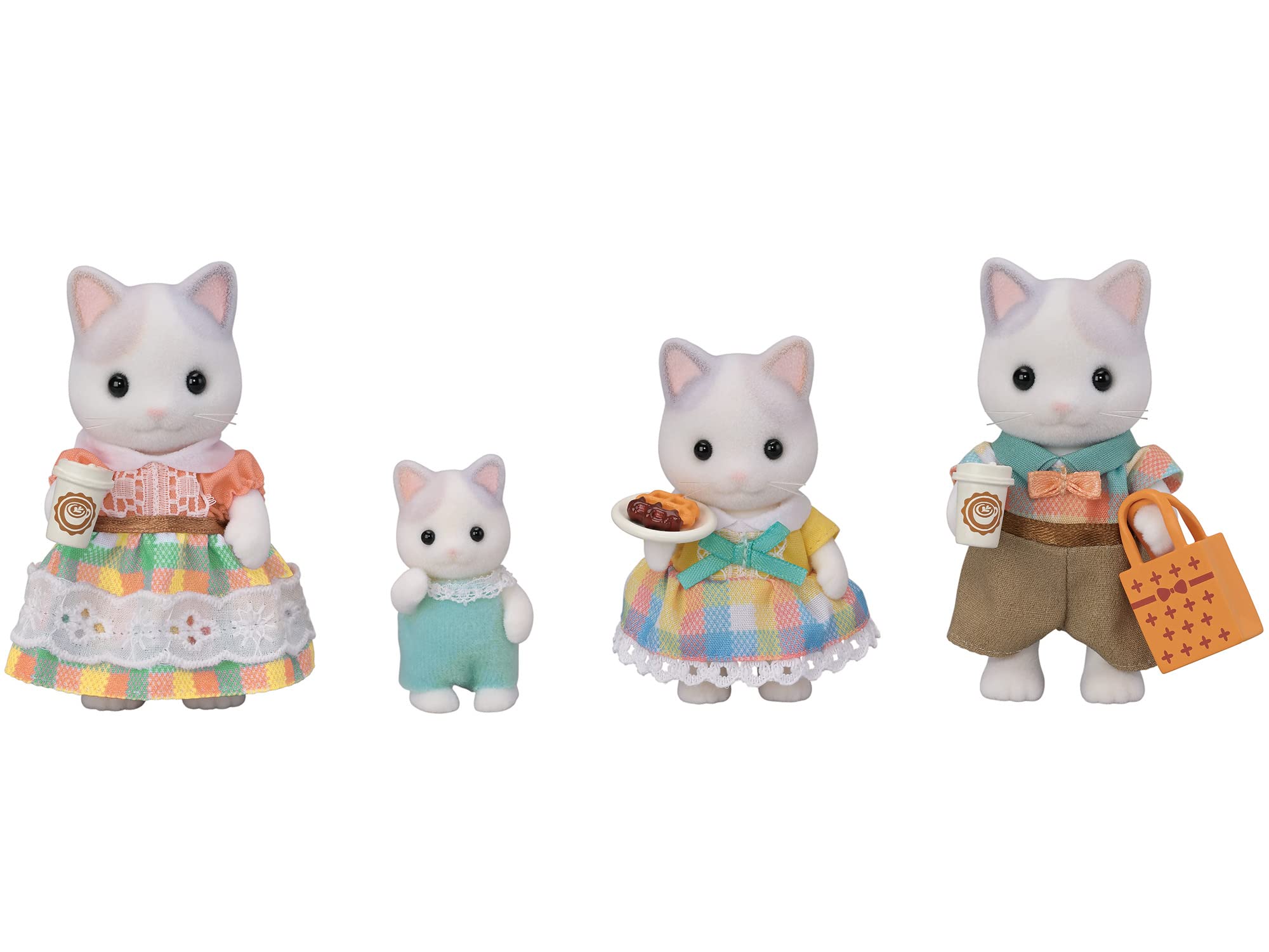 family cats　0728 EPOCH Sylvanian Families LATTE CAT FAMILY FS-52 Miniature Animal
