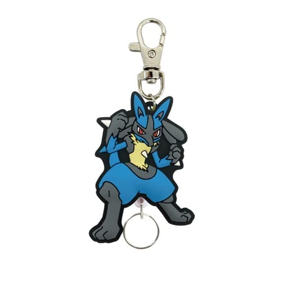 ルカリオ　ストラップ　Pokémon time SK Japan Pokemon Rubber Reel Keychain Lucario 19x38x106mm 15859