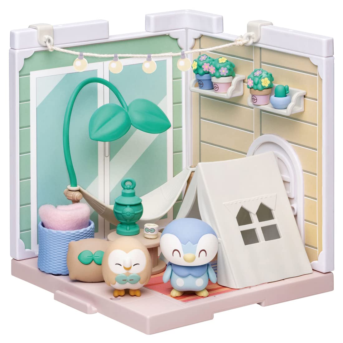 Takara Tomy Pokemon Rowlet & Piplup Pokepeace House terrace