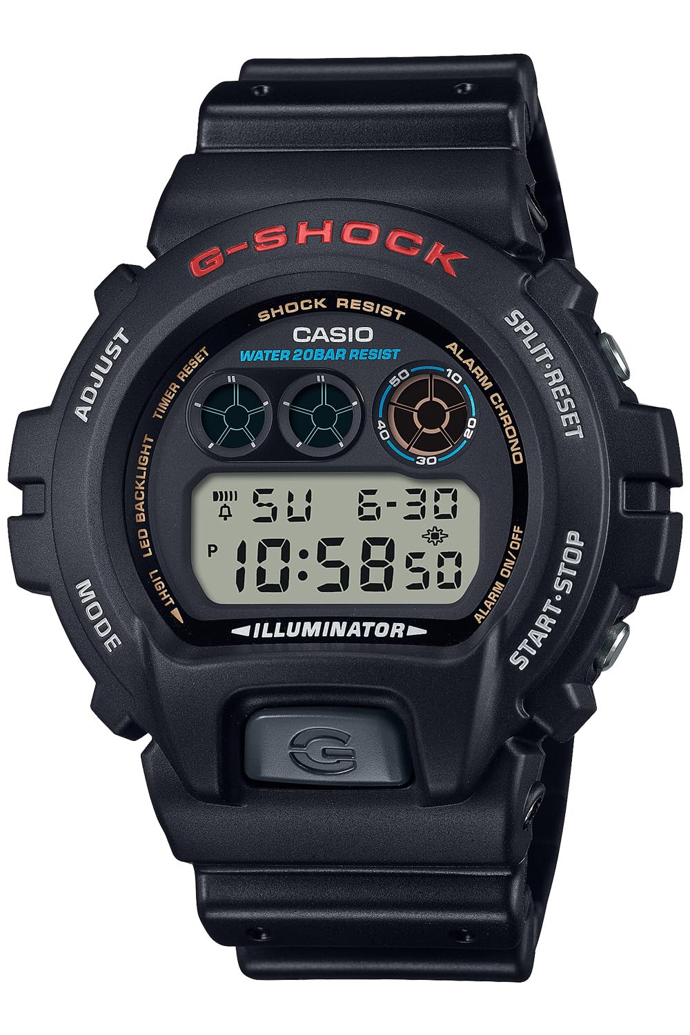 G-SHOCK LEDバックライト搭載 ブラック GW-6900U-1JF CASIO G-SHOCK DW-6900U-1JF Digital Watch Black LED Backlight 50mm