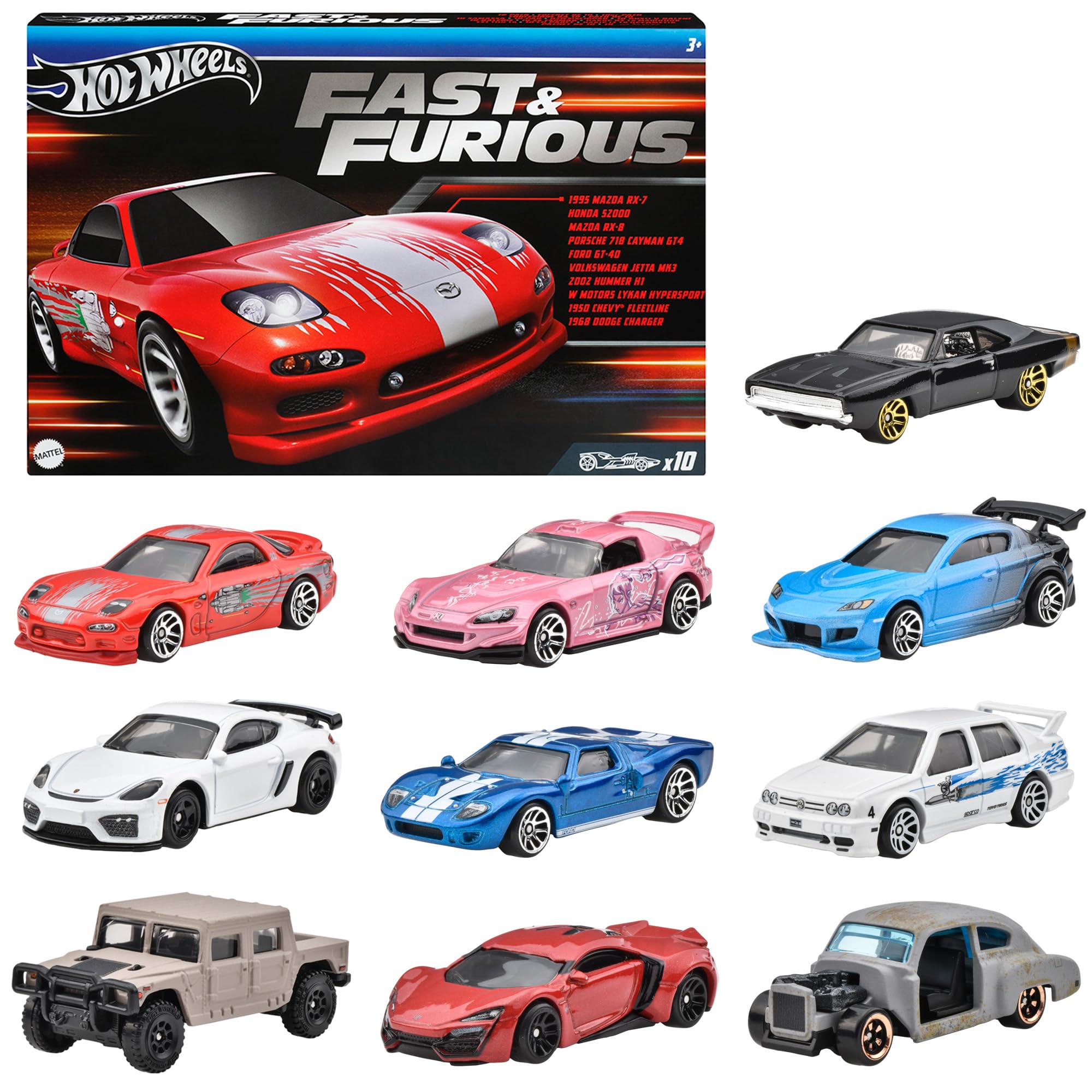 Hot Wheels FAST & FURIOUS HVX27 Set of 10 Cars In Pack August 2024